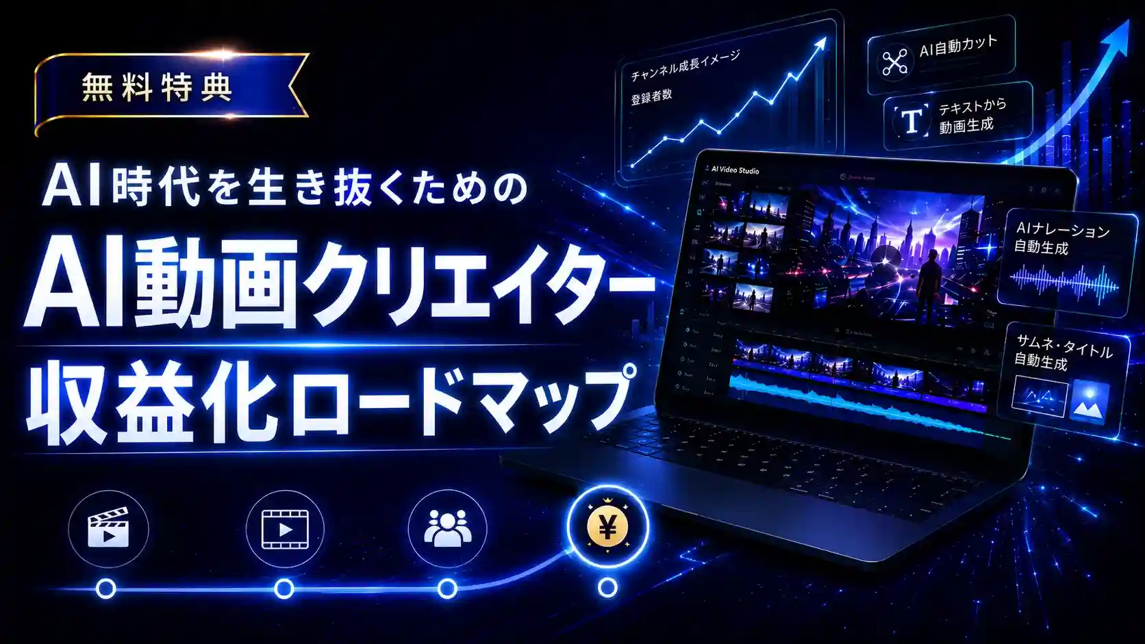 無料特典 AI時代を生き抜くためのAI動画クリエイター収益化ロードマップ